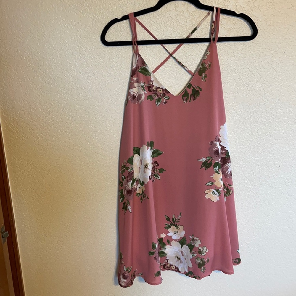Floral Strappy Flowy Sleeveless Tunic Tank Top